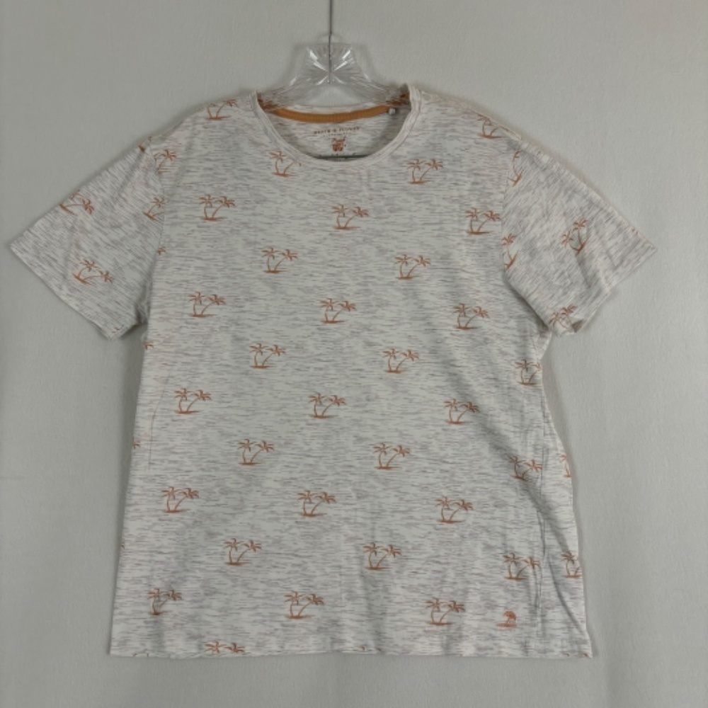 Denim and Flower palm tree beach island t shirt Slim Fit